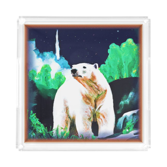 Polar Bear in The Wild. Buy Now Acrylic Tray (Front)