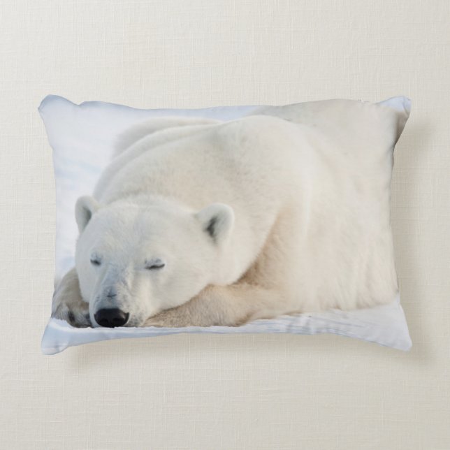 Polar Bear in winter Decorative Pillow (Front)