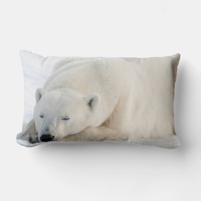Polar Bear in winter Lumbar Pillow (Front)