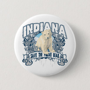 Polar Bear Indiana Pinback Button