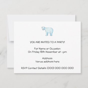 Polar Bear. Invitation by Animal_Art_By_Ali at Zazzle