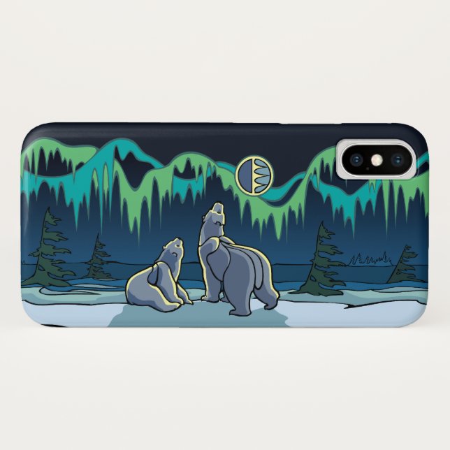Polar Bear iPhone Cases Tribal Art Bear Case (Back (Horizontal))