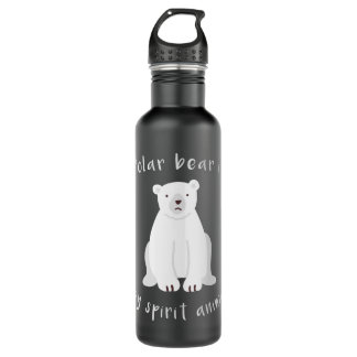 Polar Bear Is My Spirit Animal - Cute Kawaii Bear Stainless Steel Water Bottle