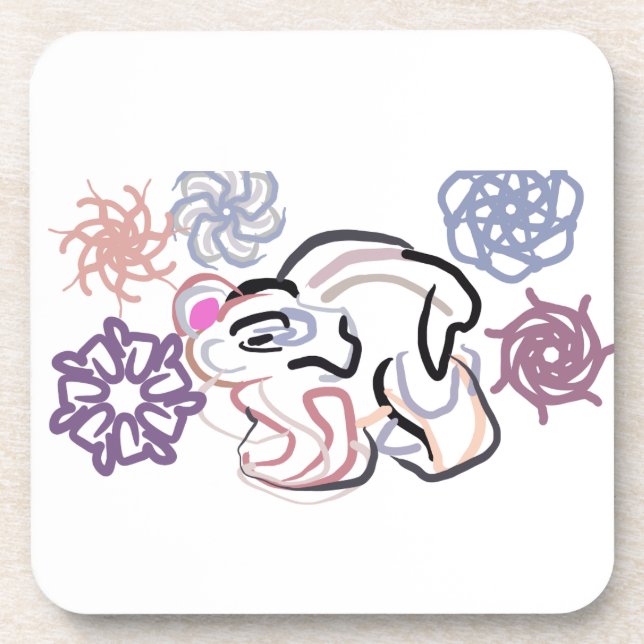 Polar bear joy beverage coaster (Front)