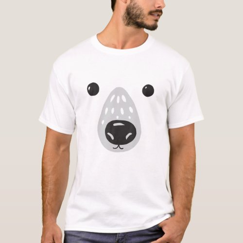 Polar Bear Kids Costume Bear Face Cool Zoo Polar B T_Shirt