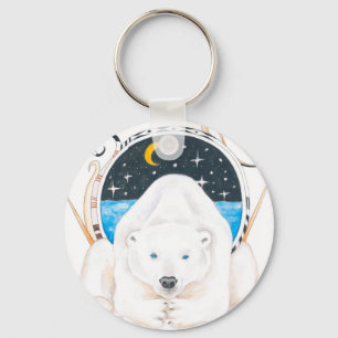 Polar Bear King Keychain