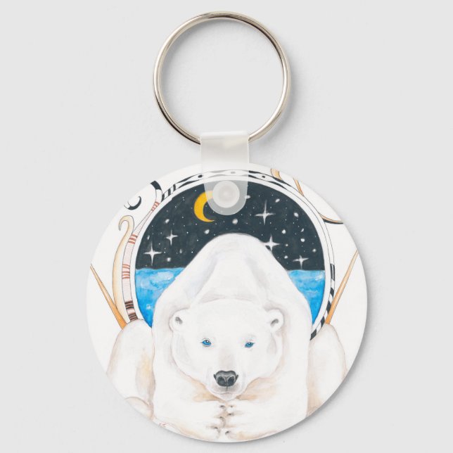 Polar Bear King Keychain (Front)