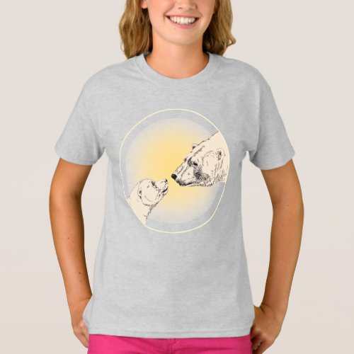 Polar Bear Kiss Kids Shirt Kids Bear Tee