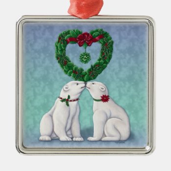 Polar Bear Kiss Ornament by gailgastfield at Zazzle