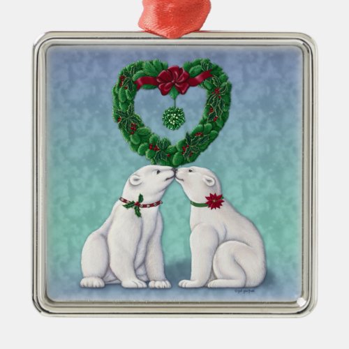 Polar Bear Kiss Ornament