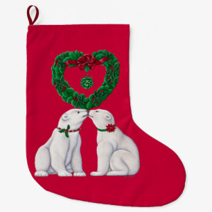 Polar Bear Kiss Stocking