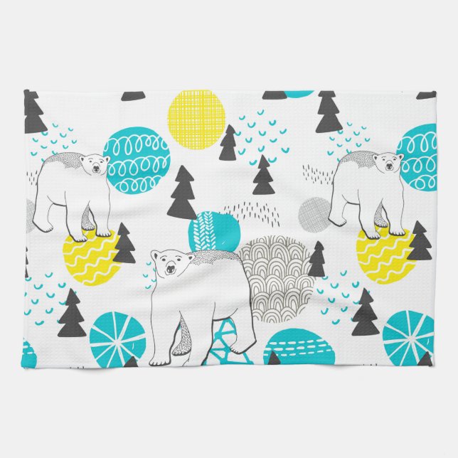 Polar bear kitchen towel (Horizontal)