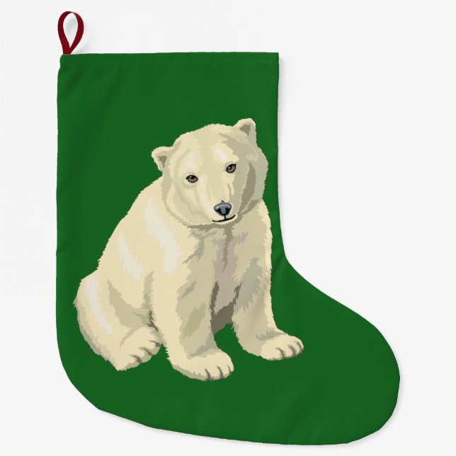 Polar Bear Large Christmas Stocking (Front)