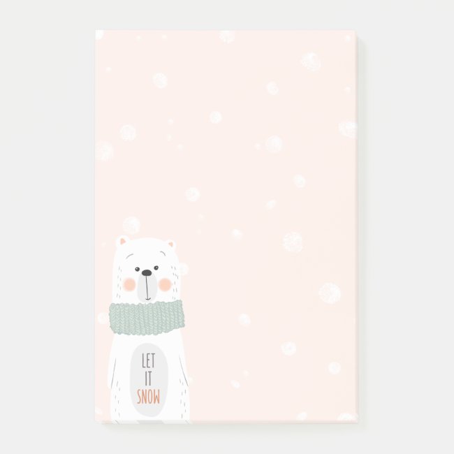 Polar bear - Let it snow - Cute Christmas