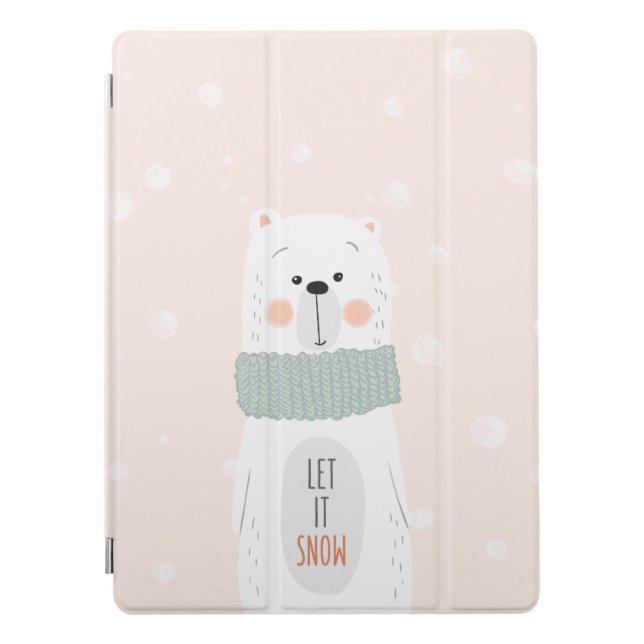 Polar bear - Let it snow - Cute Winter / Christmas iPad Pro Cover (Front)