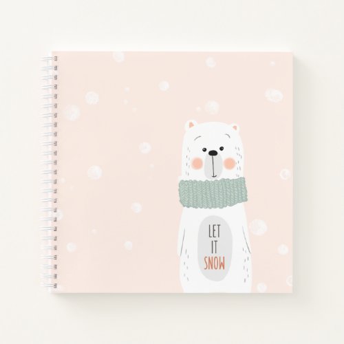 Polar bear _ Let it snow _ Cute Winter  Christmas Notebook