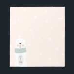 Polar bear - Let it snow - Cute Winter / Christmas Notepad<br><div class="desc">NewParkLane - Notepad, with a cute polar bear and fun quote: 'Let it snow' in modern, handwritten typography. With a snowy background in soft peachy orange. Cute gift for Christmas or a winters present! Check out this collection for matching items. Do you have specific personal design wishes? Or do you...</div>