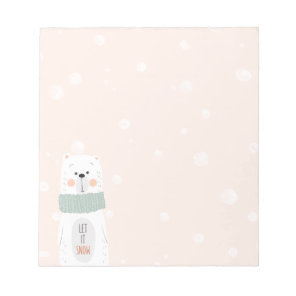 Polar bear - Let it snow - Cute Winter / Christmas Notepad