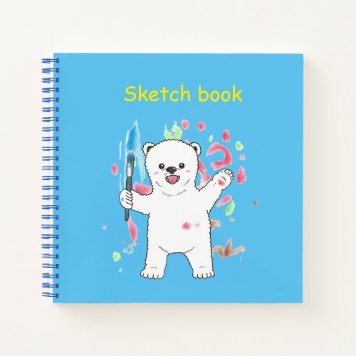 Polar bear little Artist Square Art Sketch book