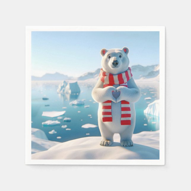 Polar Bear Love Napkins (Front)