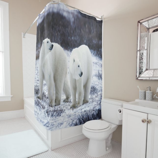 Polar Bear Love Shower Curtain (In Situ)