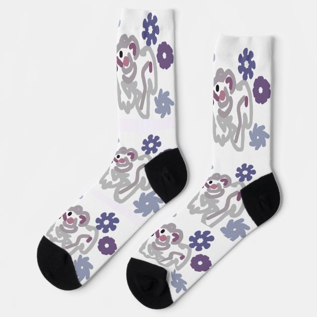 Polar bear love socks (Left)