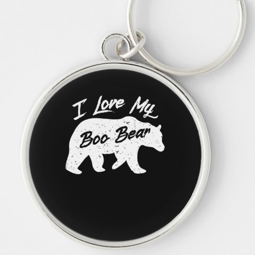 Polar Bear Lover  I Love Mom My Boo Bear Keychain
