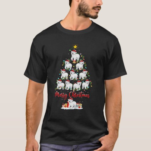 Polar Bear Lover Matching Santa Polar Bear Christm T_Shirt