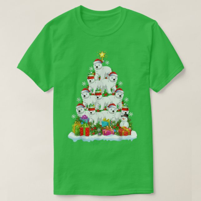Polar Bear Lover Xmas Lights Funny Polar Bear Chri T-Shirt (Design Front)
