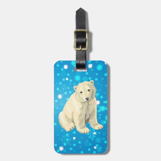 polar bear luggage tag (Front Vertical)