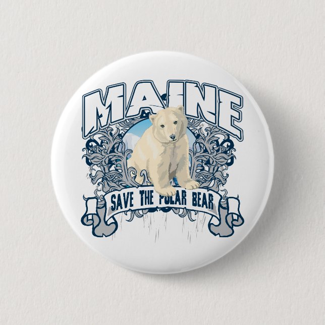 Polar Bear Maine Button (Front)