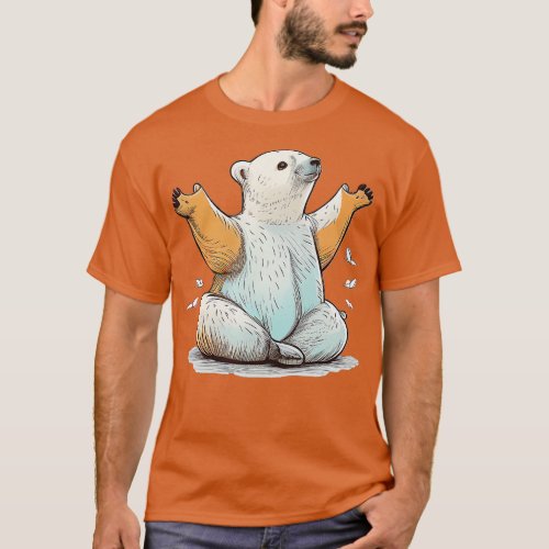 Polar Bear Make Ice Yoga  Namaste  T_Shirt