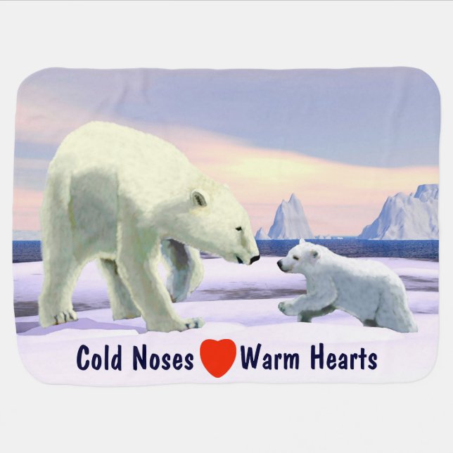 Polar Bear - Mama Nose Best Baby Blanket (Horizontal)