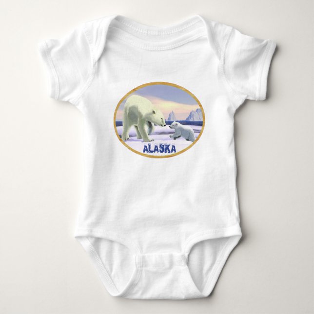 Polar Bear - Mama Nose Best Baby Bodysuit (Front)