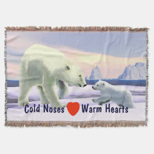 Polar Bear - Mama Nose Best Throw Blanket