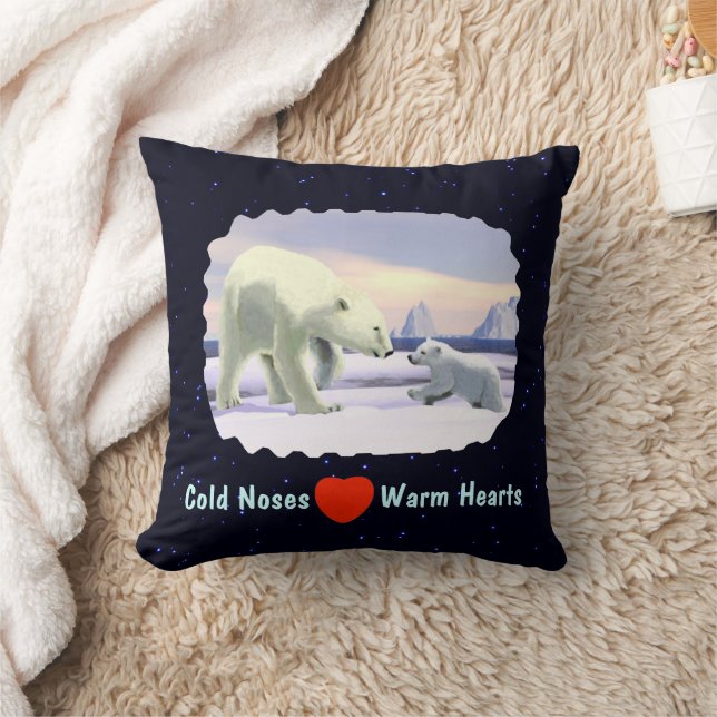 Polar Bear - Mama Nose Best Throw Pillow (Blanket)