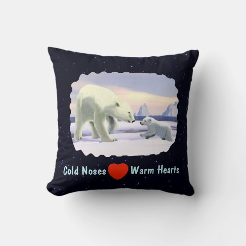 Polar Bear _ Mama Nose Best Throw Pillow