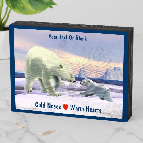 Polar Bear _ Mama Nose Best Wooden Box Sign