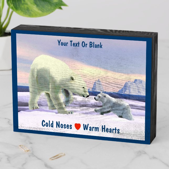 Polar Bear - Mama Nose Best Wooden Box Sign (In Situ Horizontal)