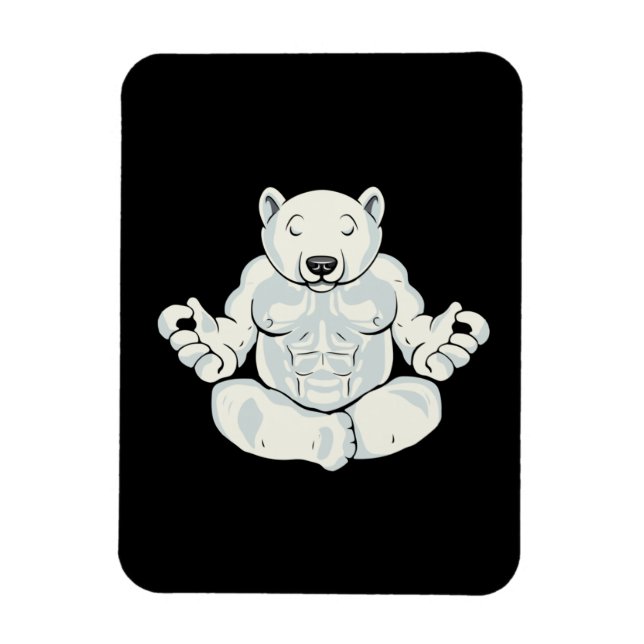 Polar Bear Meditation Gift Yoga Lover Women Yoga Magnet (Vertical)