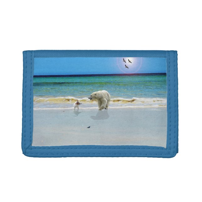 Polar Bear Meets Jack Russell, Trifold Wallet (Front)