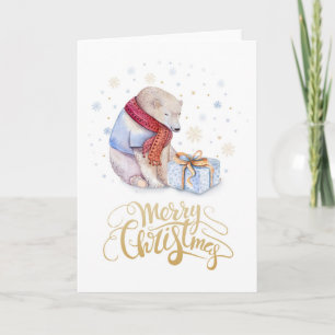 Polar Bear Merry Christmas Holiday Card