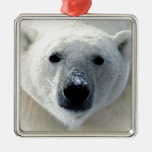 Polar Bear Metal Ornament