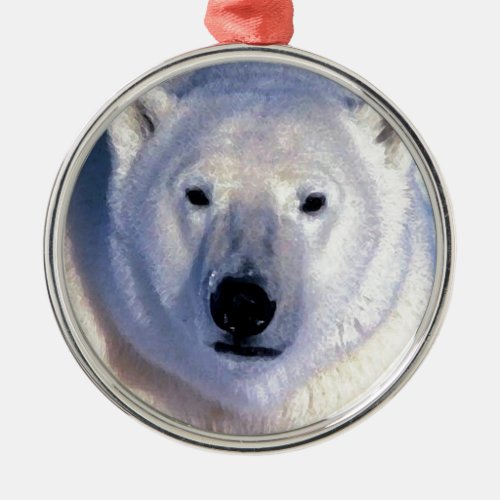 Polar Bear Metal Ornament