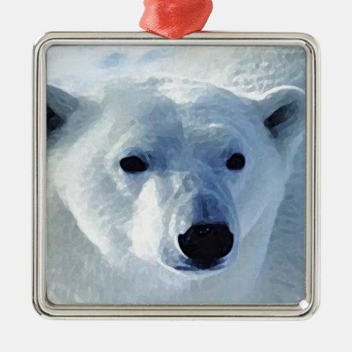 Polar Bear Metal Ornament