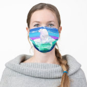 Polar Bear Mom and Baby on Iceberg Adult Cloth Face Mask (Worn)