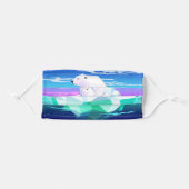 Polar Bear Mom and Baby on Iceberg Adult Cloth Face Mask (Front, Folded)