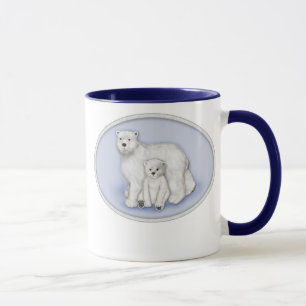 Polar Bear Mom and Cub Mug