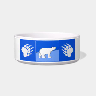 Polar Bear Mom and Cub Painting - Wildlife Art Bowl
