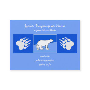 Polar Bear Mom and Cub Painting - Wildlife Art Calling Card